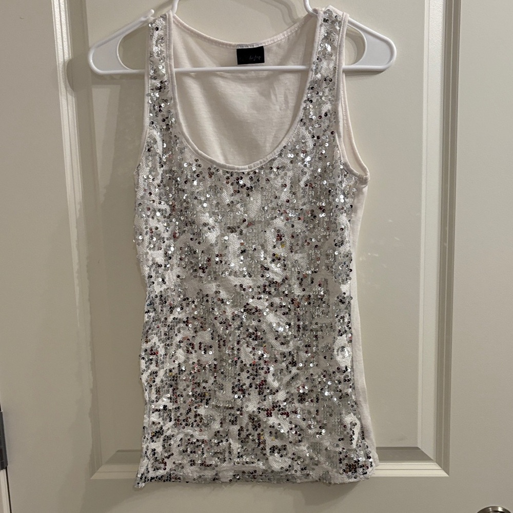 H&M Glittering Silver Tank Top